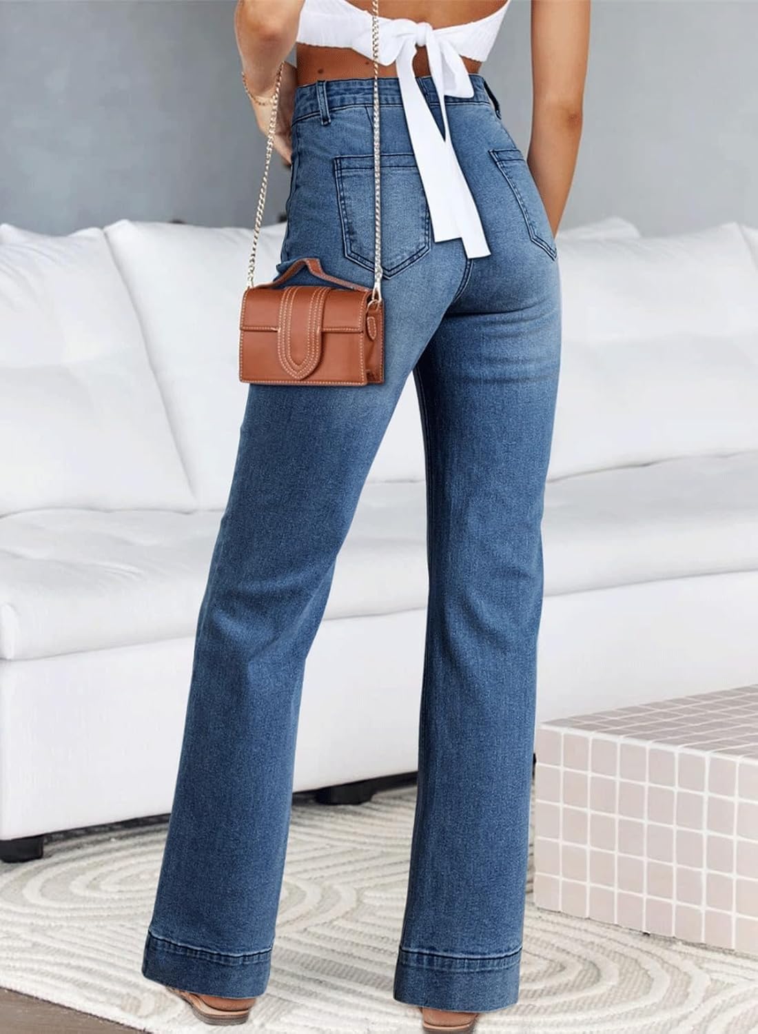 Astylish Women's Wide Leg Jeans High Waisted Stretchy Straight Leg Jeans Loose Trendy Denim Pants with Pocket - Image 2