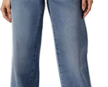 Women Baggy Jeans Patchwork Mid-Low Waist Wide Leg Jeans Boyfriends Pants 90s Loose Denim Pants