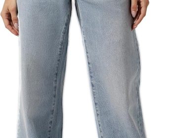 Women Baggy Jeans Patchwork Mid-Low Waist Wide Leg Jeans Boyfriends Pants 90s Loose Denim Pants